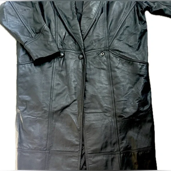 Wilsons Genuine Leather Black Thinsulate Full-Length Classic Trench Style Coat - Picture 7 of 17